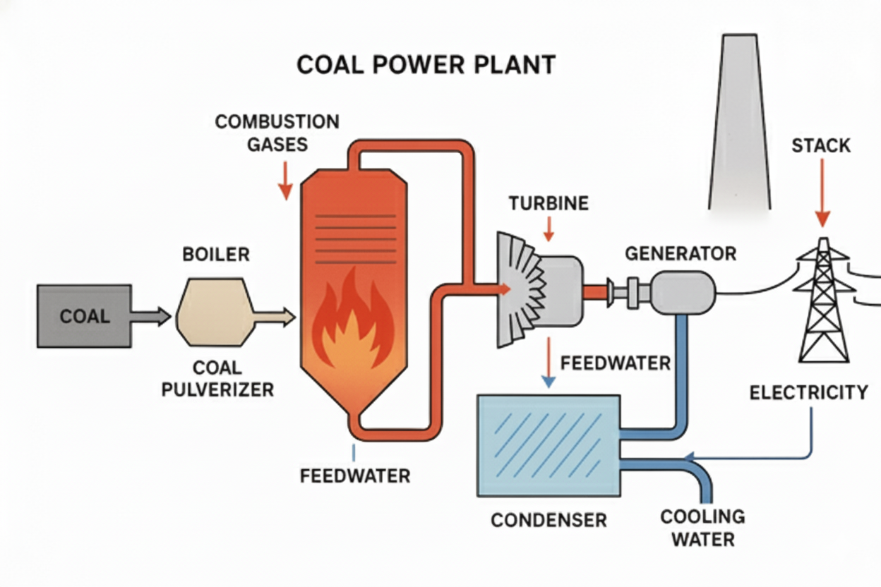 Coal Power Plant Schematic